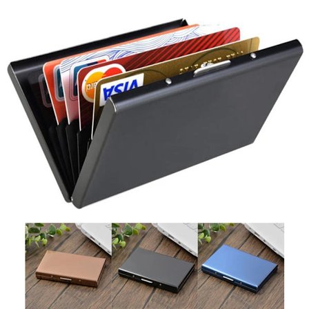1pc Card Holder Men RFID Blocking Aluminum Metal Slim Wallet Money Bag Anti-scan Credit Card Holder Thin Case Small Male Purses