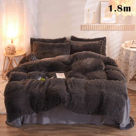 4 st/ set Färgglada fluffiga sängkläder Set Långt plysch cover Lakan Örngott Set