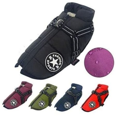 Vanntett hundeteppe med sele og refleksbånd - Komfortabelt og maskinvaskbart - Svart XXL