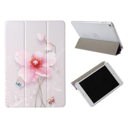 iPad 10.2 (2020) læder flip etui - lyserød blomst Pink