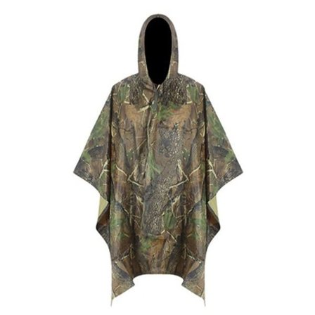 3In1 Poncho Vattentät Camo Ripstop Regnrock Regnrock