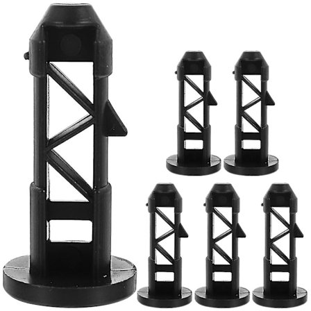 6 stk. skraldespandslåse udendørs skraldespandslåse plastiklås skraldespand tilbehør (6,5X3,2X3,2CM, sort)