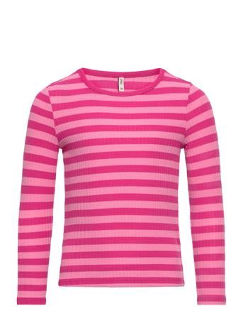 Kmgella L/S Top Jrs Tops T-shirts Long-sleeved T-shirts Pink Kids Only