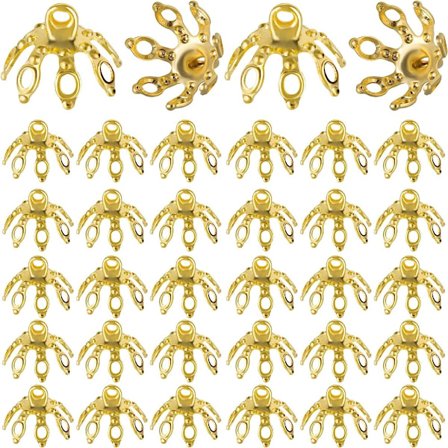 120st Flower Bead Caps Flower Bead End Caps Toppers Mässingsklocka