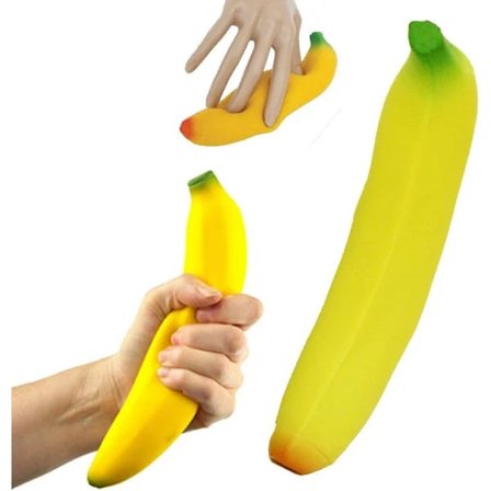 Frugt Banan Stresslegetøj, Blandet (18cm), Voksen Unisex