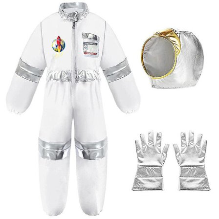 4-12 år Barn Rom Astronaut Cosplay Kostyme Jumpsuit+tilbehør Antrekk Sett Gaver
