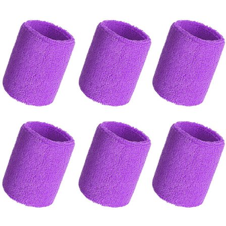 6-delt sett med armbånd, tennisarmbånd, fotball basketball armbånd, løpearmbånd, svettebånd