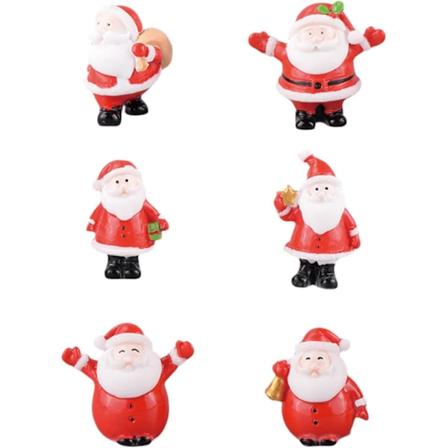 Julenissen Mini Julepynt Julepynt i Miniatyrsett Søte Harpiks Julenissefigurer Mikrolandskapspynt Skriveborddekorasjon 2