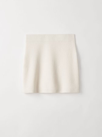 Soft Goat - Double Knit Skirt - Cashmere skirt - M - Off White