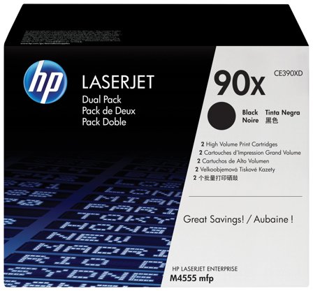 HP 90X svart LaserJet-tonerkassett med hög kapacitet, original, 2-pack, 886112379650
