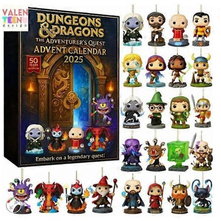 Adventskalender Överraskningslåda Drakar & Dungeon, Julgran Akrylhänge Fantasy Dekorativ Prydnad