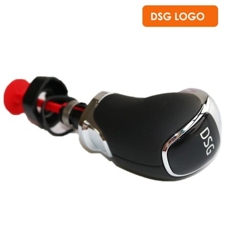 För Skoda Octavia Superb Yeti DSG Växelspaksknopp Huvud Handboll Läder Med DSG LOGO Biltillbehör-DSG logo Knopp