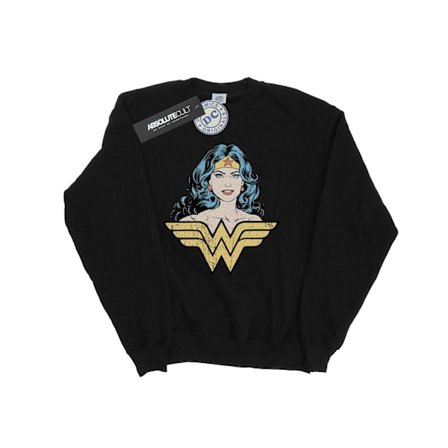 DC Comics Girls Wonder Woman Gaze Sweatshirt 7-8 år Svart