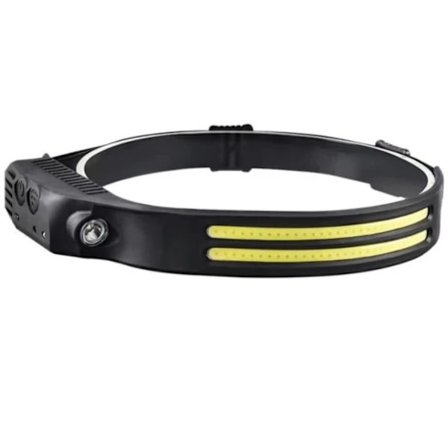 Oppladbar hodelykt, bred stråle supersterk hodelykt med håndfri sensor, LED-hodelykt 1200mAh IPX4 vanntett og lett Two lights