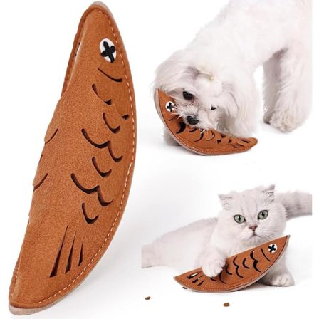 Kæledyrs snuse legetøj formet som en grillet fisk, interaktivt og lærerigt snuselegetøj til hunde og katte, lindrer kedsomhed og stress, langsom 