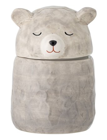 Puk Jar W/Lid Grey Bloomingville