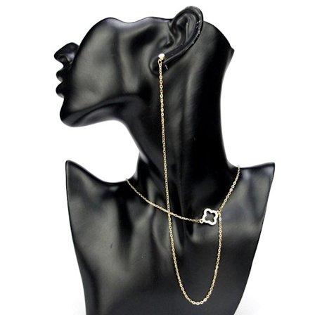 Sexig Halsband Örhängen Stud Set Guldpläterad