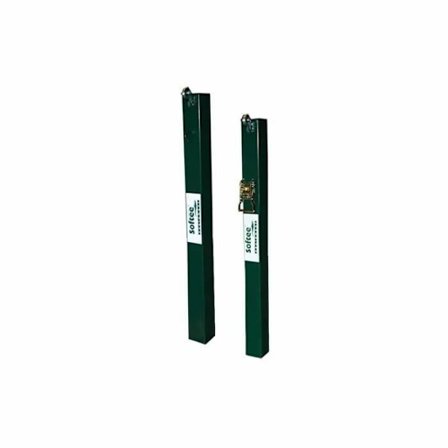 Set med 2 Softee Equipment fasta fyrkantiga padelstolpar - grön - 80 x 80 mm