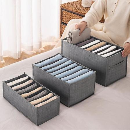 2 stk sammenleggbar garderobeskap oppbevaringsorganisator klær oppbevaringsbokser garderobeskuff for bukser jeans leggings skap