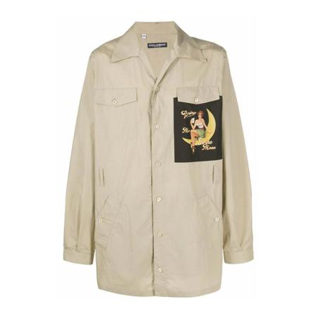 Dolce & Gabbana, Oversized Cotton Shirt Beżowy, Mężczyzna, Rozmiar: M