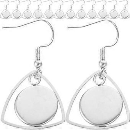 Øredobb Finding Diy Metall Anheng Øredobb Blank Base For Smykkefremstilling Øredobber 4X2cm 12mm Edelsten Kompatibel 20 stk