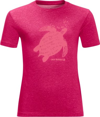 Jack Wolfskin Kids' Ocean Turtle Tee Children short-sleeved sweaters Pink 140