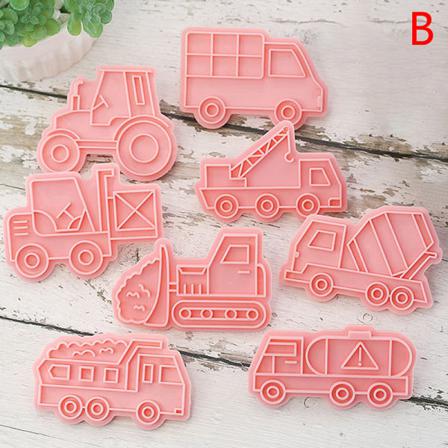 8st/ Set Fordon För Bilkakor 3d Tecknade Form Biscu