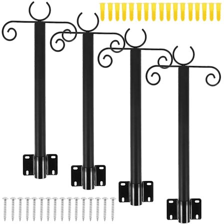 sett med lyslenker for utendørs lyslenke stolpe fuglematerbrakett (40,00X8,50X2,50CM, svart)