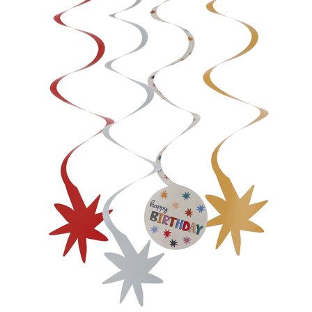 Hängande Födelsedagsdekorationer med Stjärnor 6-pack