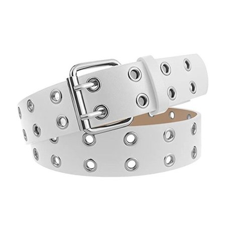 Punk midjebälte Goth midjeband VIT&SILVER 100CM