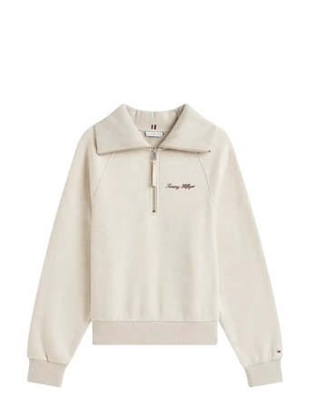 Classic Script Fleece Half-Zip Cream Tommy Hilfiger