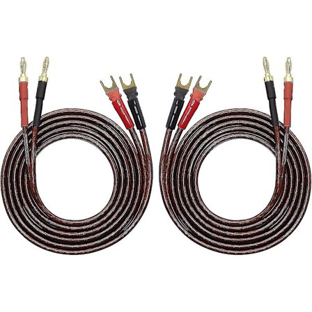 Hifi Ofc høyttalerkabel med spadekontakt til bananplugg høyttalerjumperkabel, 4 bananplugg til 4 Y-sha