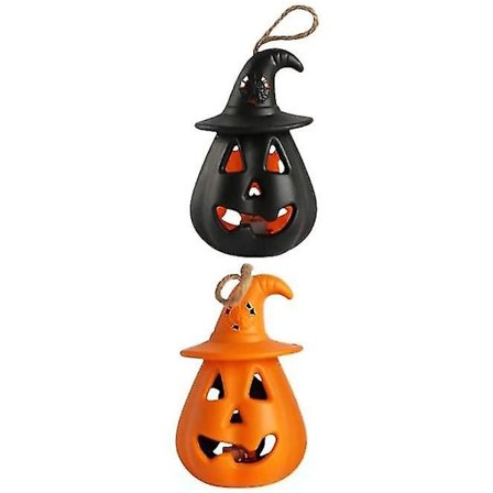 2 stk Halloween Gresskarlykt Skummel Skallelampe LED Nattlampe Skrekkscene Layout Rekvisitter Feriedekorasjon