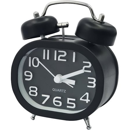 Retro Analog Vekkerklokke 3" Dobbel Klokke Kvarts Vekkerklokker Ikke Ti