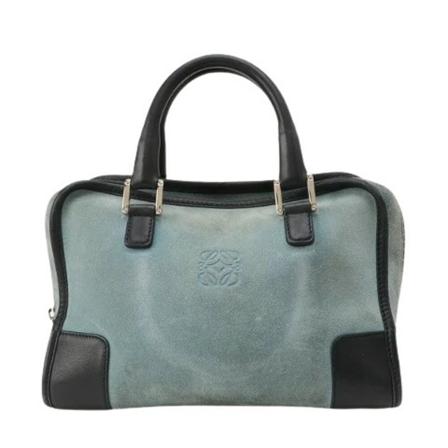 Loewe Pre-owned, Pre-owned Suede handbags Blauw, Dames, Maat:ONE Size,leather