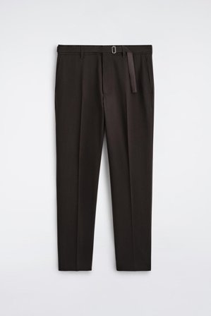 COS Belted Wool-Blend Slim Trousers in Brown - Men