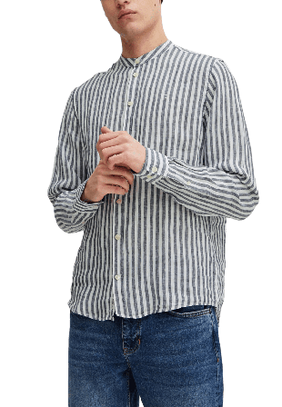 Casual Friday CFANTON LS CC linen striped shirt Skjortor Herr Blå L