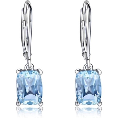 [NT] Himmelsblå Topas Droppörhängen Eleganta Ädelstenar Bröllop Förlovningssmycken för Kvinnor Gåvor