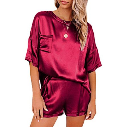 2st Kvinnor Pyjamas Set Kortärmad Summer Sleepwear