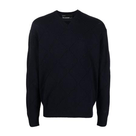 Neil Barrett V-neck Strik Blå, Herre Strik