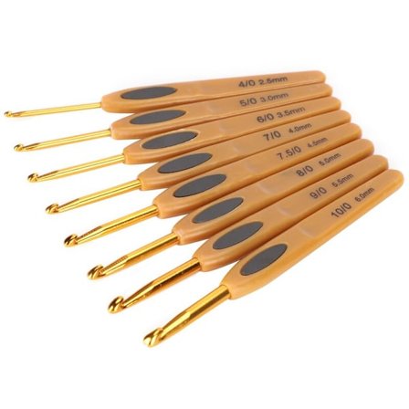 Clover Crochet -koukut, Clover Crochet -koukut 8 kpl Virkkauskoukut Neulontavälineet Pusero Ergonomiset Alumiinikoukut Muovikahva Ruskea