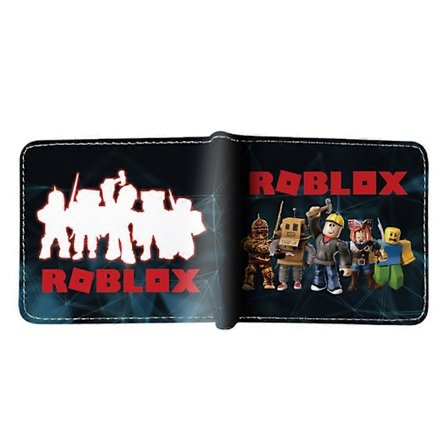 Roblox PU Læder Tegnebog Børn Drenge Piger Kort Bifold Tegnebøger Kort Holder Møntpung