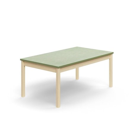 Table DECIBEL, 1400x800x590 mm, noise reducing linoleum, birch/green grey
