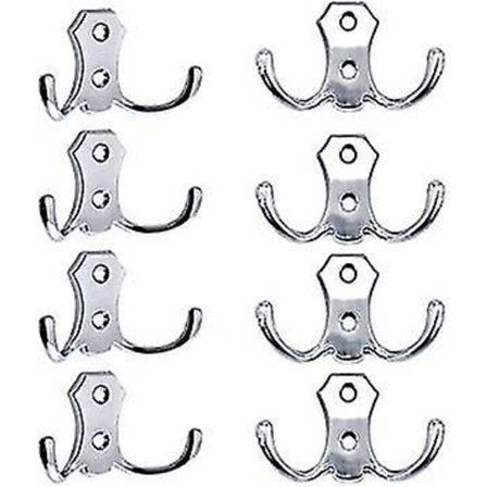 8 Dobbelte Kleskroker Veggmontert Dørhengeren Soverom Bad