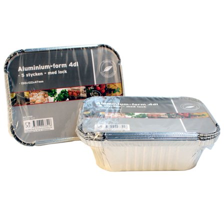 Aluminiumformar med Lock 4dl 5-pack