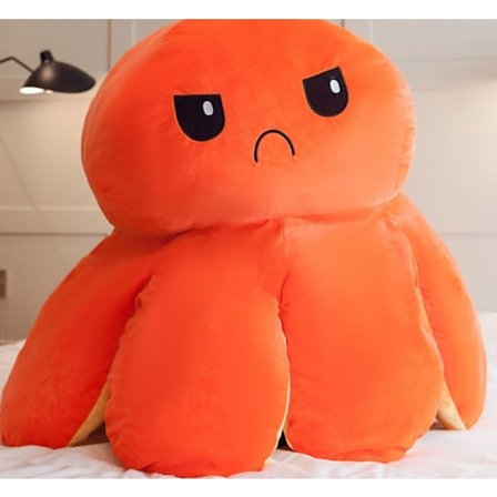 Super stor vändbar bläckfisk Dubbelsidig vändbar docka Bläckfisk docka 130 cm pink to dark blue