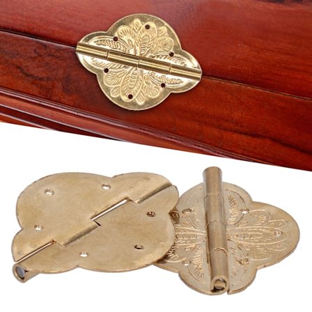 Antikk Messing Hengsel For Treboks, Dekorativ Skap Skuff Dør Maskinvare Med Skruer, Preget Kobber Hengsler Egnet For Gave Smykker Vinboks,
