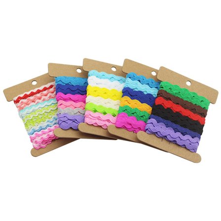 5 stk. sæt 5 mm buet kant bånd/buet bånd/polypropylen farverig bølget kant bånd, S bælte, gaveindpakning, hussko hatte bånd