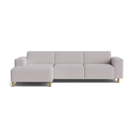 Seam Chaiselongue-Sofa, links in Lincoln Hellgrau, modernes Design mit Cord-Muster, bequeme Polsterung für Wohnzimmer, Höhe 78cm, Ecksofa