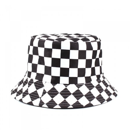 Dam Bucket Hat Fashion Rutmönster Bucket Hat Packable T